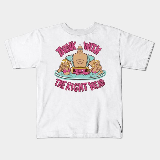 Think With The Right Head Kids T-Shirt by manospd